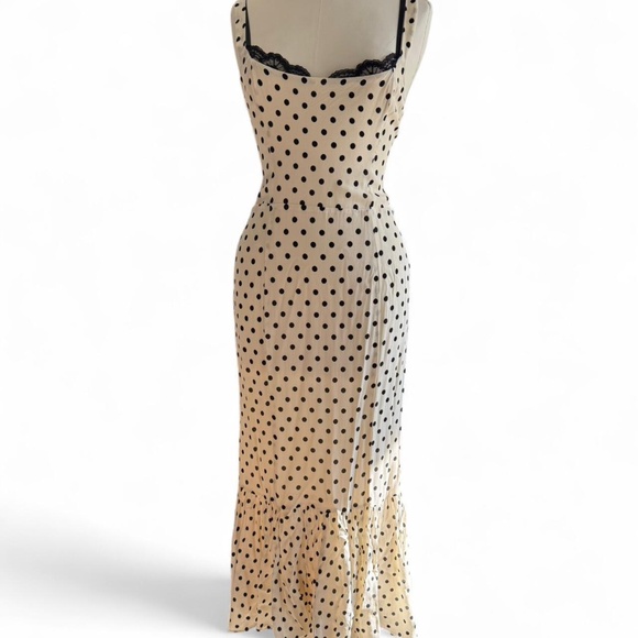 Reformation Irisa Portofino Black & White Polka Dot Midi Dress (sz 12) 334 - Picture 1 of 10